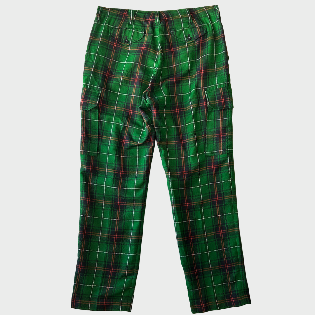 00's Polo by Ralph Lauren ラルフローレン タータンチェック カーゴパンツ 緑赤黒 (38×32)/A9041P-SO