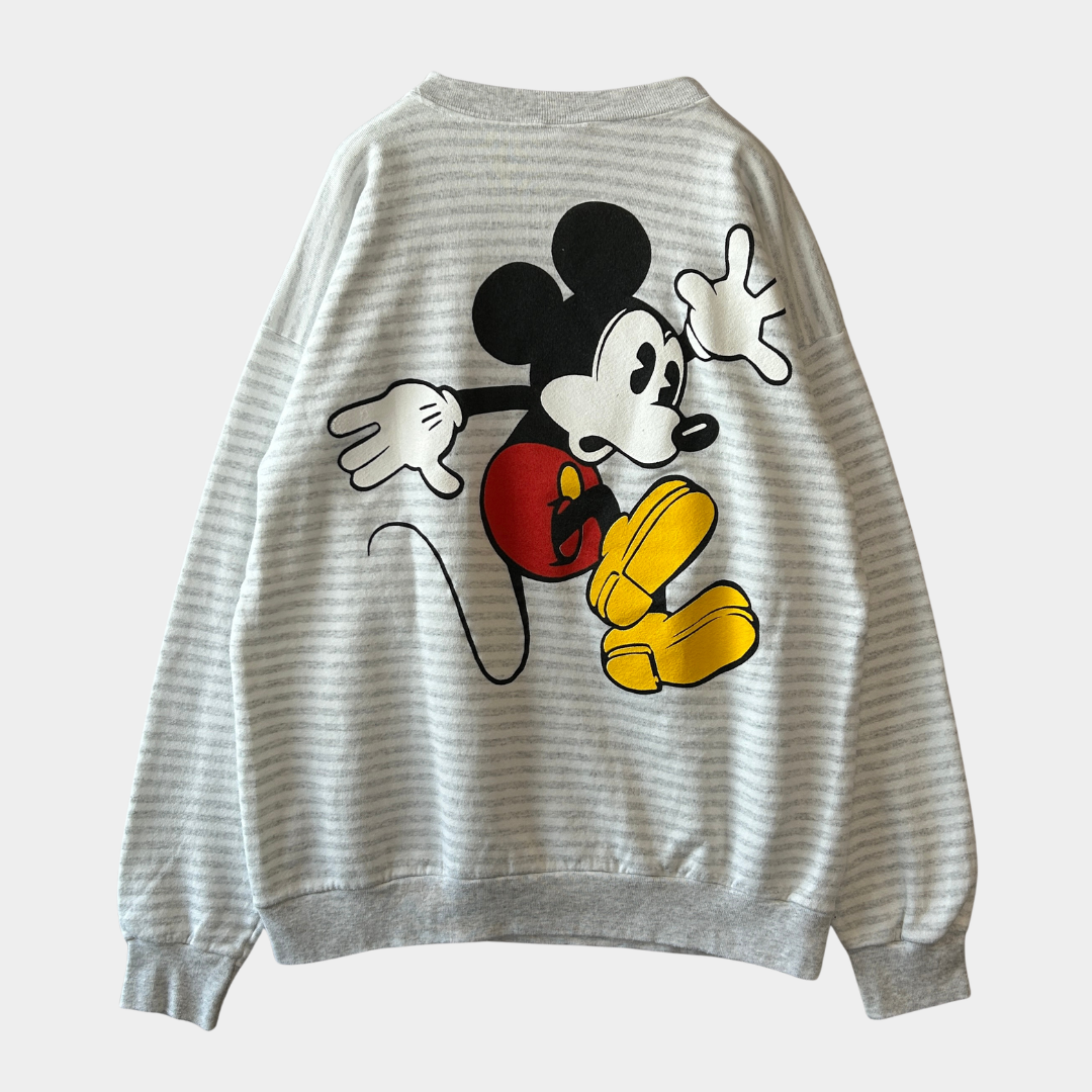 90's Disney Designs ディズニー ミッキーマウス 両面プリントボーダースウェット (One Size)/C0698S-SO