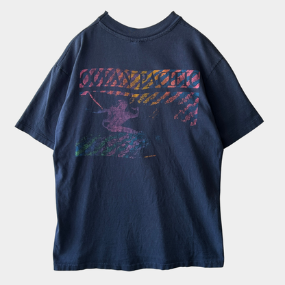 80's Ocean Pacific サーファー グラフィックTシャツ 紺 (L)/C1117T-SO