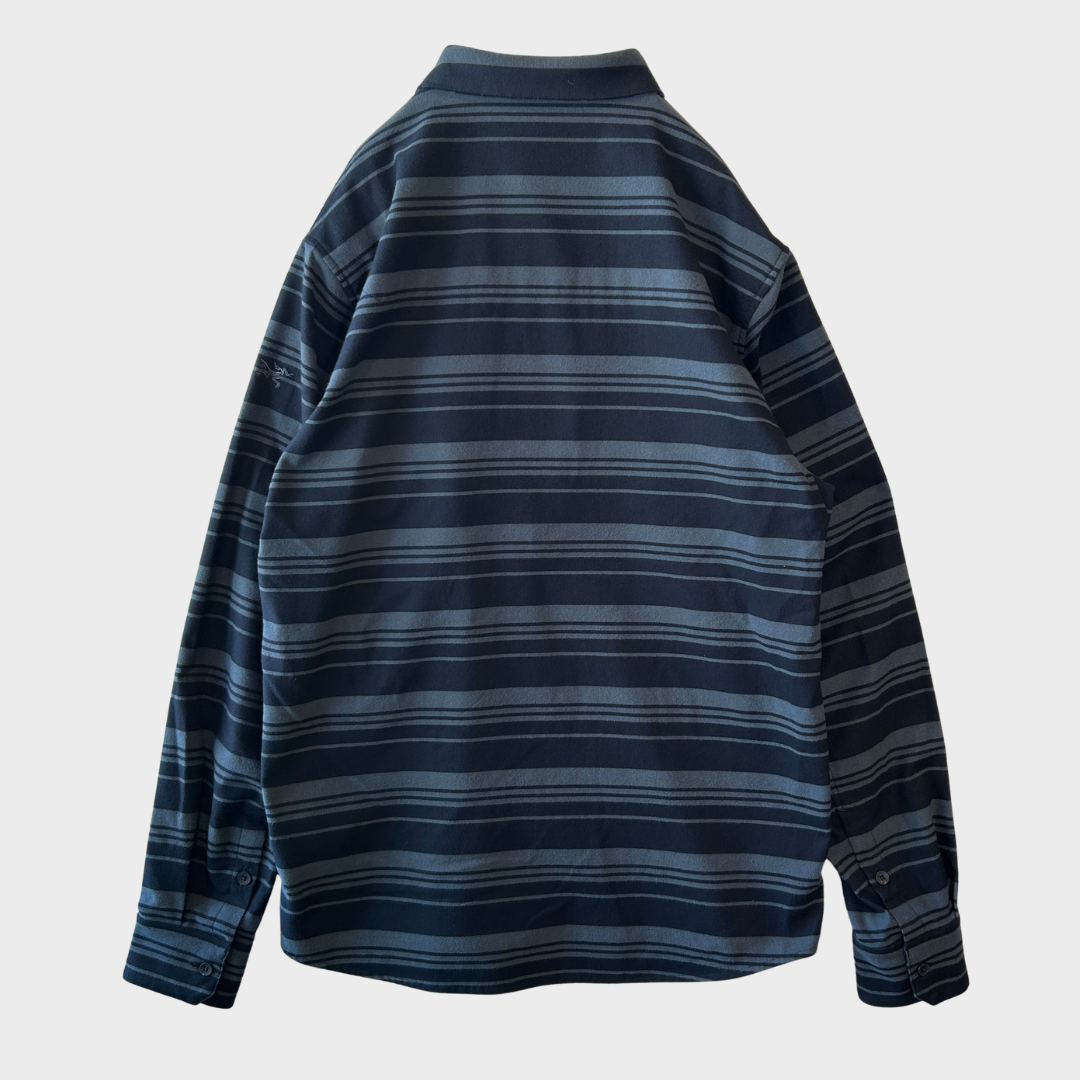 ARC'TERYX アークテリクス Mainstay shirt LS メインステイ ロングスリーブシャツ ボーダー ネイビー (M) B4117SH-SO