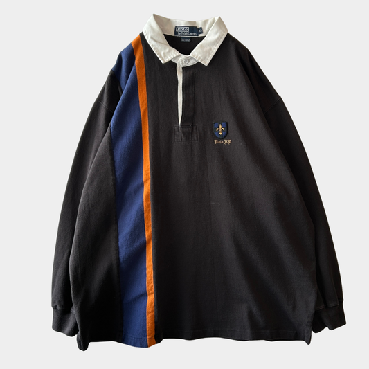 00's Polo by Ralph Lauren ラルフローレン ラガーシャツ ブラック(XL)/C1472T-SO