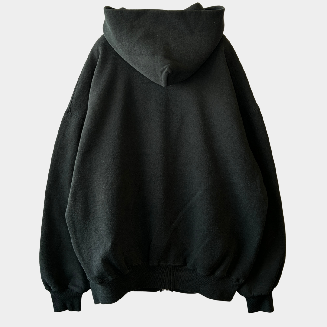 90's Russell ラッセル ジップアップフーディー スウェット パーカー 黒(XL)/A8915S-S0