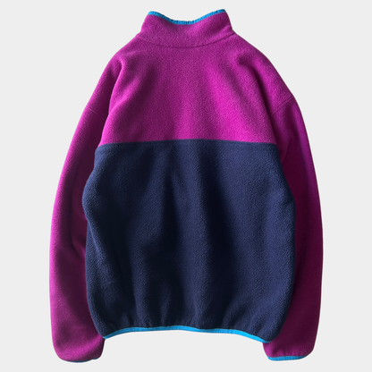 80's ~ Patagonia synchilla Snap-T パタゴニア シンチラ スナップT レディース ピンク ネイビー 水色(11/12)/C0079F-SO