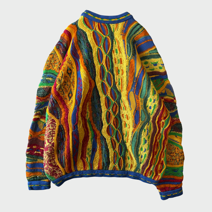 90's COOGI クージー 総柄 3Dニット セーター マルチカラー (S) /B3388K-SO