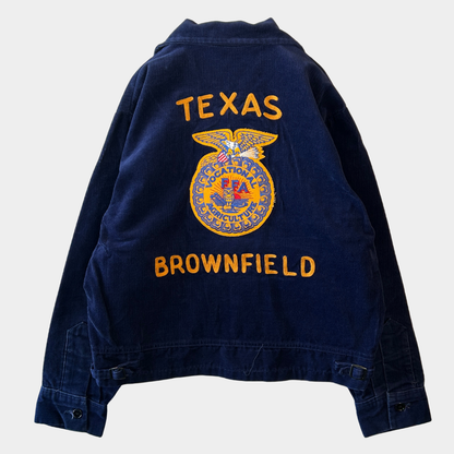 80's FFA ジャケット "TEXAS" コーデュロイ 紺(42)/A9564J-SO