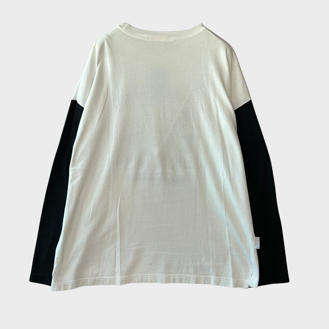 90's ACME CLOTHING CO. Looney Tunes ルーニーテューンズ キャラクター ロングスリーブシャツ 白黒(L)/B3540T-SO