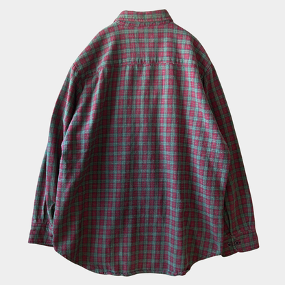 90's Dickies チェック フランネルシャツ レッド グリーン (XL)/C0247SH-SO