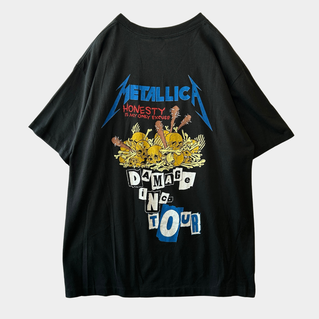 80's Metallica メタリカ Pushead Damage inc ツアーT バンドTシャツ 黒 CHED(XL)/C0284T-SO