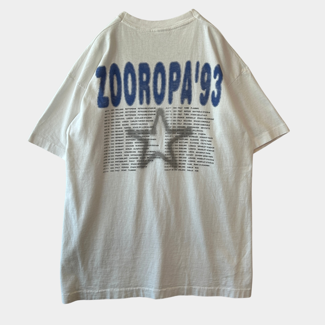 90's U2 ユーツー ZOOROPA '93 ツアーTシャツ バンドT 白(L)/A3496T-SO