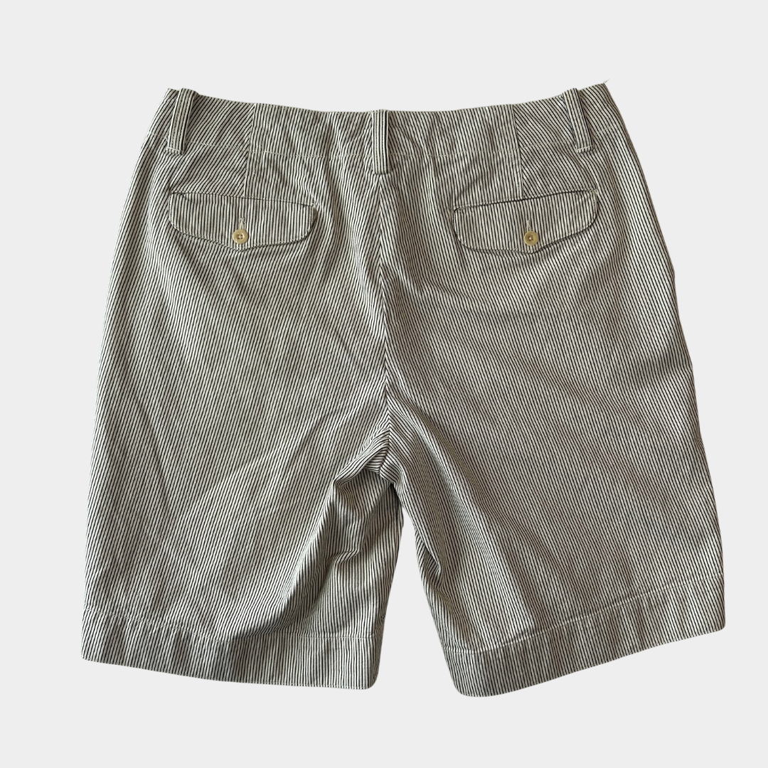 Polo by Ralph Lauren ラルフローレン ヒッコリーストライプ ハーフパンツ コットン 白紺(33)/A4428P-SO