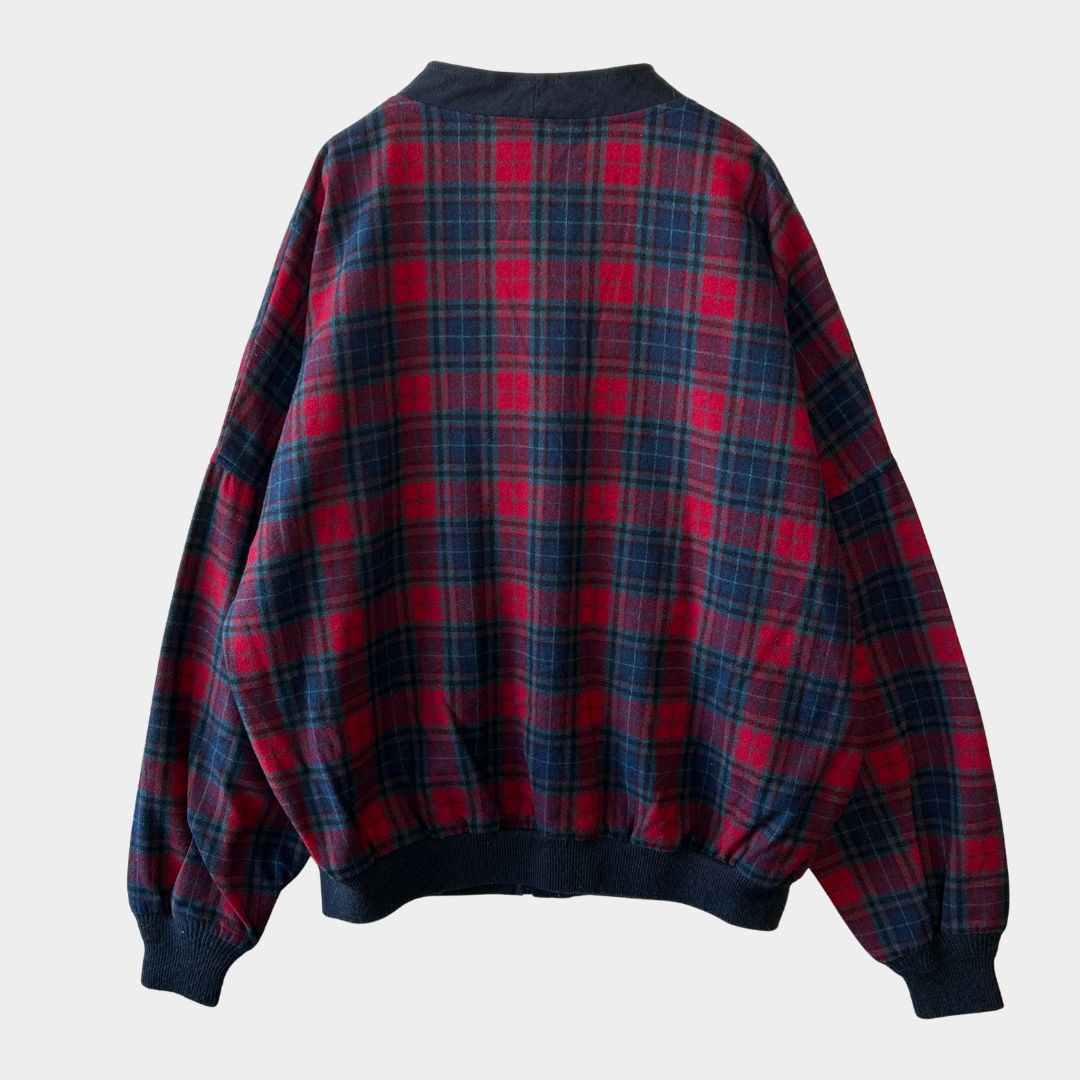 80's Pendleton ペンドルトン ウールカーディガン チェック 赤紺(XL)/A9267K-SO