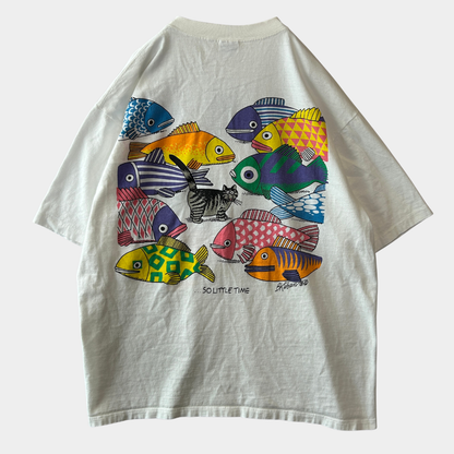 90's Crazy Shirt ”クリバンキャット" プリントTシャツ スーベニア ハワイ 白(L)/C0707T-SO