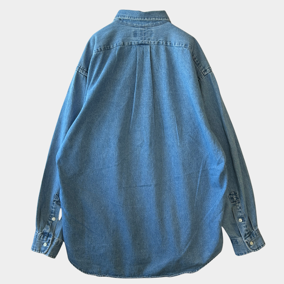 90's Ralph Lauren ラルフローレン "BIG SHIRT" デニムシャツ ボタンダウン (M)/A9648SH-SO