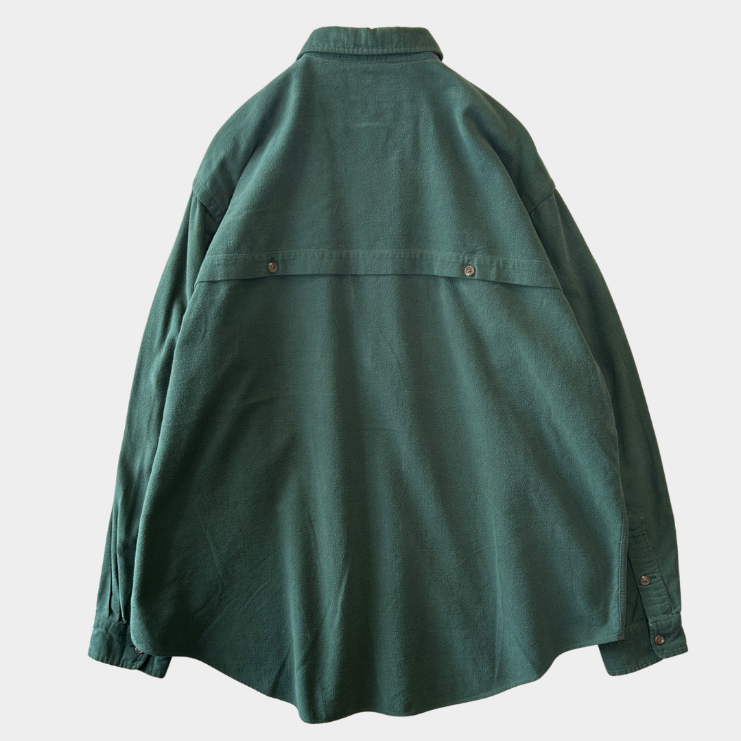 90's Polo Country ポロカントリー シャモアクロスシャツ グリーン(L)/A5313SH-SO