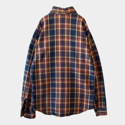 70's BIG MAC ビッグマック 単色タグ ネルシャツ 襤褸 ベージュ/ネイビー(M)/A8083SH-SO