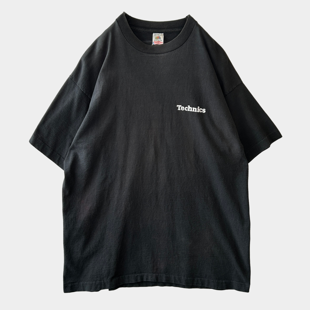 90's Technics テクニクス DMC World Championships Tシャツ ターンテーブル 黒(XL)/C0294T-SO