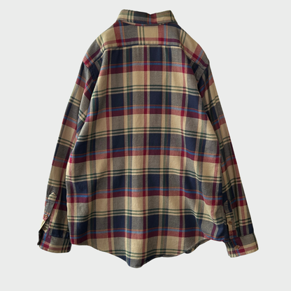90's  LOBO by Pendleton  タータンチェック ネルシャツ ベージュ、ネイビー、ワインレッド L /A6344SH-SO