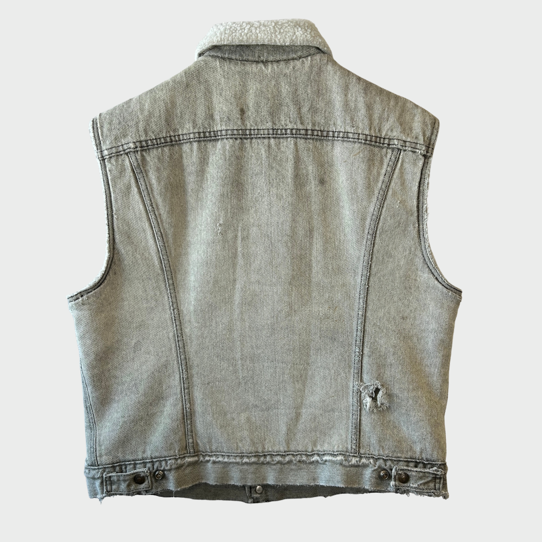 80's Levi's リーバイス ボアデニムベスト 白グレー (XL)/A5328V-SO