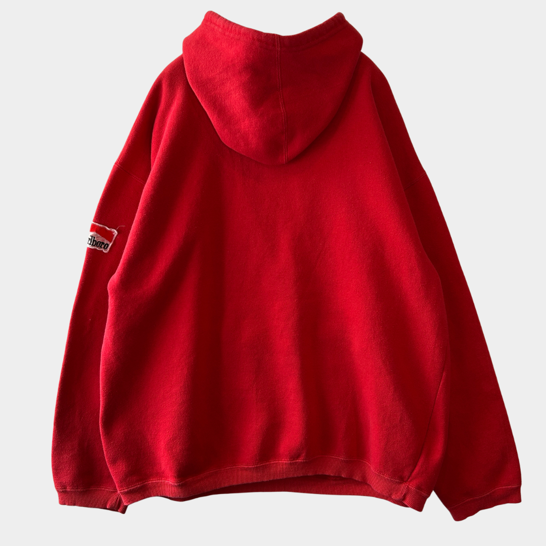 90's Marlboro マルボロ ロゴパッチ スウェットフーディー レッド(XL)/C1469S-SO