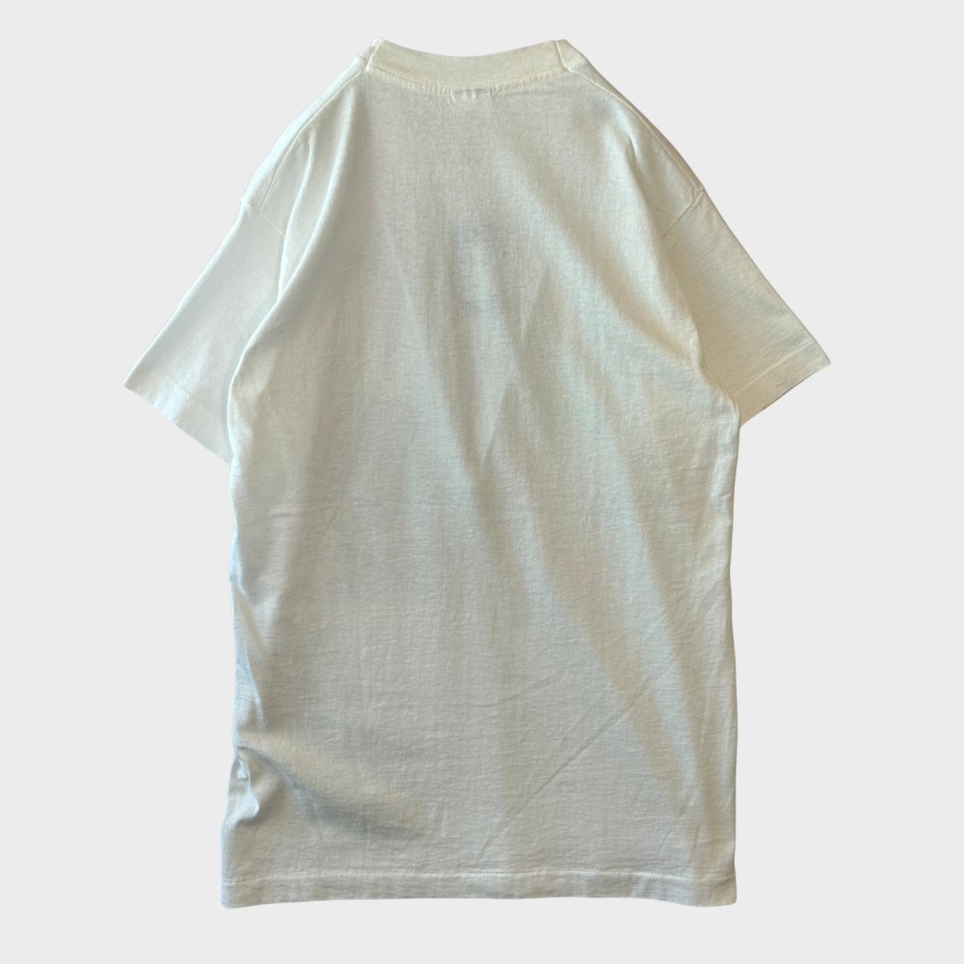 90's FRUIT OF THE LOOM フルーツオブザルーム ピーウィー・ハーマン パロディ 風刺画Tシャツ 白 (L) /B3752T-SO
