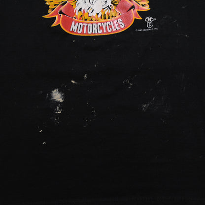 80's Jerzees HarleyDavidson イーグルTシャツ 黒(XL)/A4044T-S