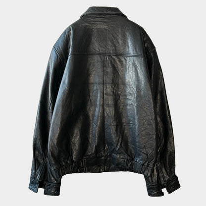 00's CHAPS leather jacket チャップス レザー ジャケット ブラック (M)/A8867J-SO