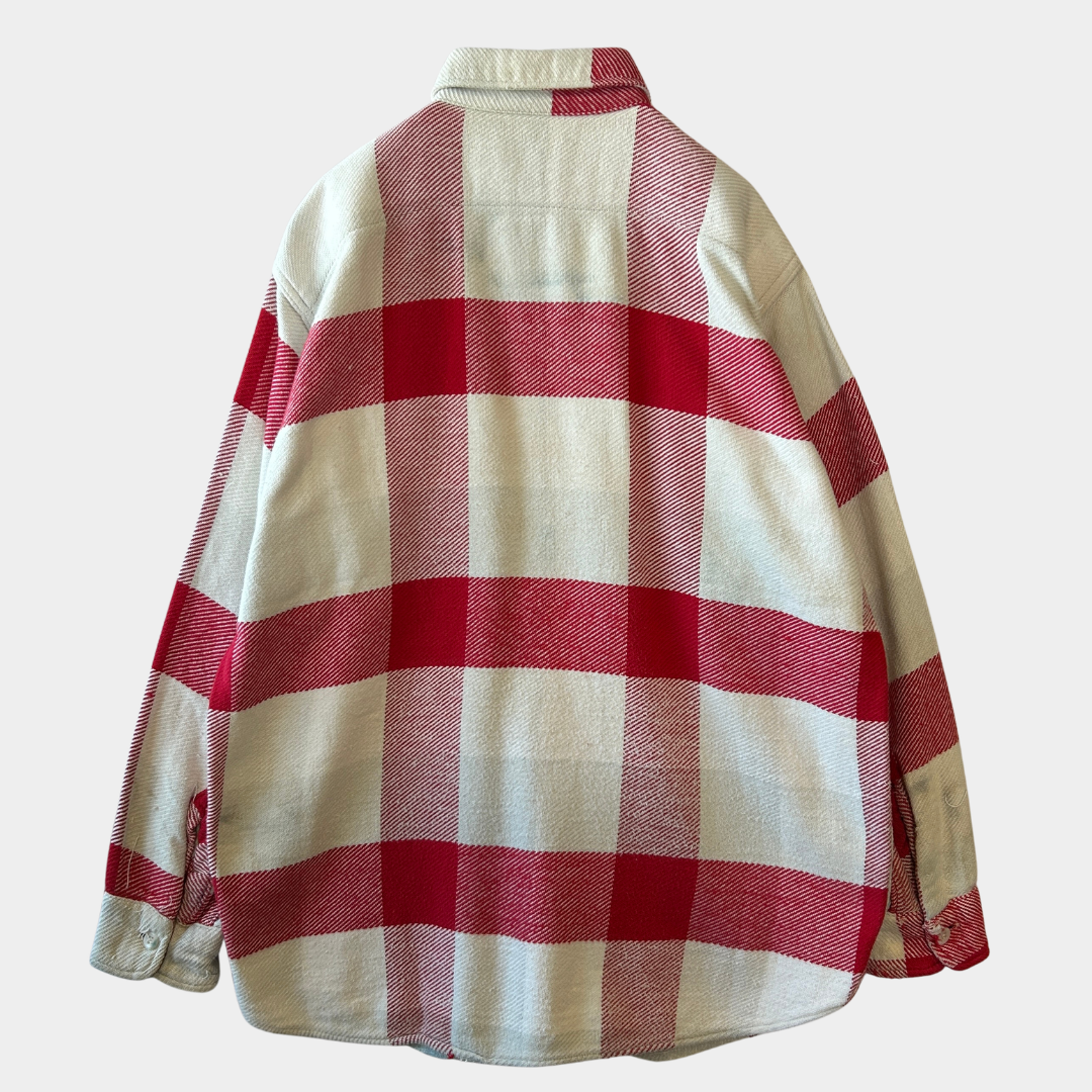 60's PILGRIM ピルグリム マチ付き ネルシャツ チェック sears 赤白(M)/A9264SH-SO