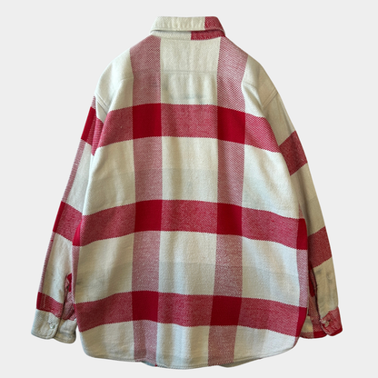 60's PILGRIM ピルグリム マチ付き ネルシャツ チェック sears 赤白(M)/A9264SH-SO