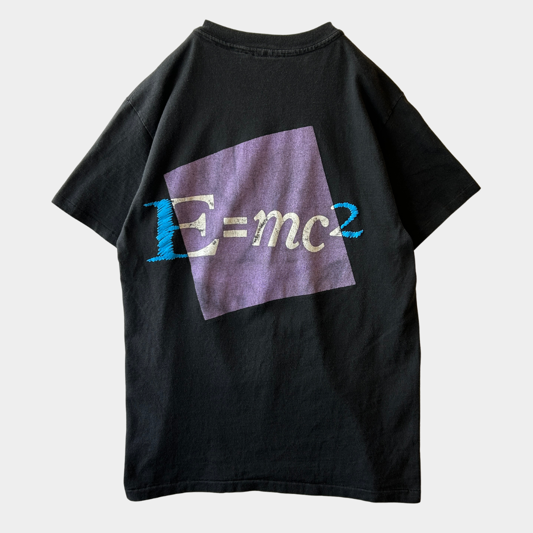 90's Albert Einstein アインシュタイン Tシャツ 数式 偉人 黒(about M)/C0993T-SO