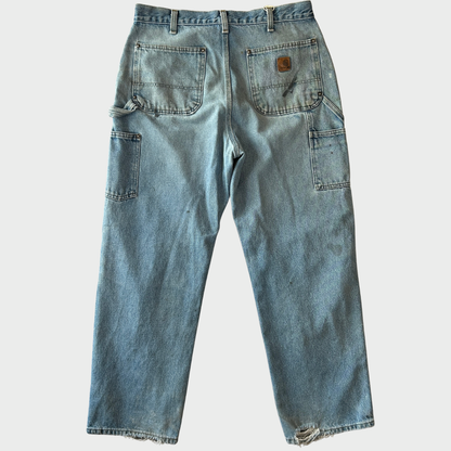 00's Carhartt カーハート ダブルニー デニムペインターパンツ B73 DST ライトブルー (W34/L32) /B3726P-SO
