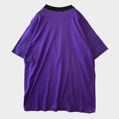 90's Fruit of the room 黒ネックTシャツ パープル (XL)/B3722T-SO