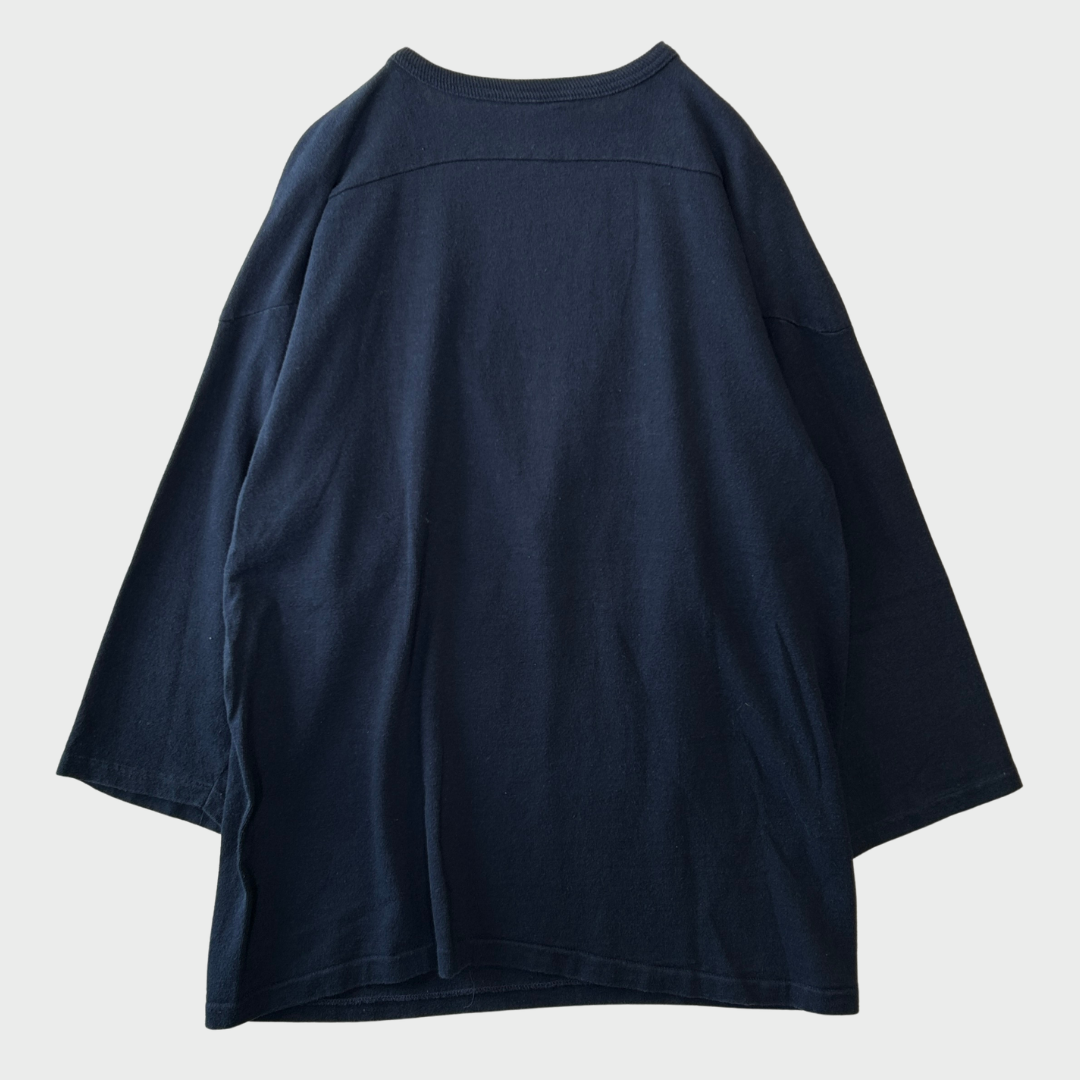 80's Champion チャンピオン トリコタグ PENN STATE カレッジ 七分袖 フットボールTシャツ ネイビー (XL) /A7758T-SO