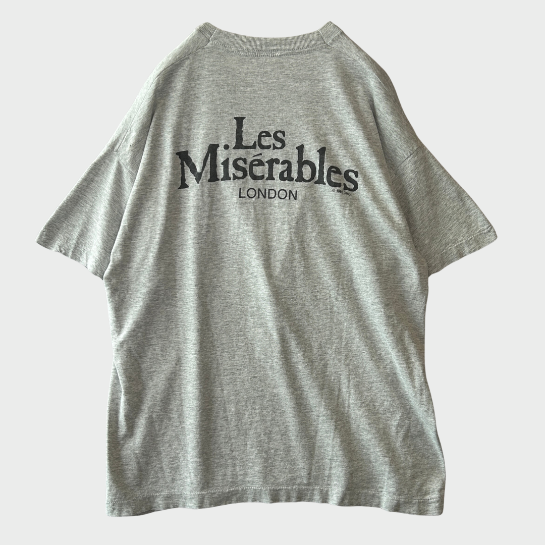 90's DEWYNTERS Les Miserables レ・ミゼラブル London コゼット ミュージカル Tシャツ グレー (L) /C0397T-SO