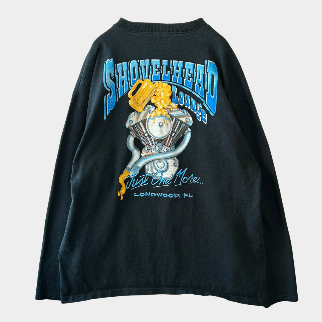 00's anvil "SHOVEL HEAD Lounge" ヘンリーネックロンT バイク 黒(XL)/B2849T-SO