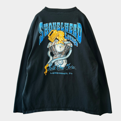 00's anvil "SHOVEL HEAD Lounge" ヘンリーネックロンT バイク 黒(XL)/B2849T-SO