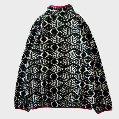 Patagonia パタゴニア スナップT 魚柄 フリース 黒 M /B3187F-SO