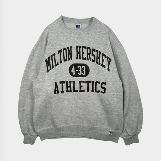 Russell Athletic ラッセル カレッジスウェット MILTON HERSHEY ATHLETIC グレー 文字ブラウン(L)/A5238SW-SO