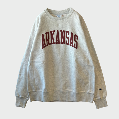 00's Champion チャンピオン REVERSE WEAVE リバースウィーブ ARKANSAS カレッジスウェット アッシュグレー (L) /A8094S-SO