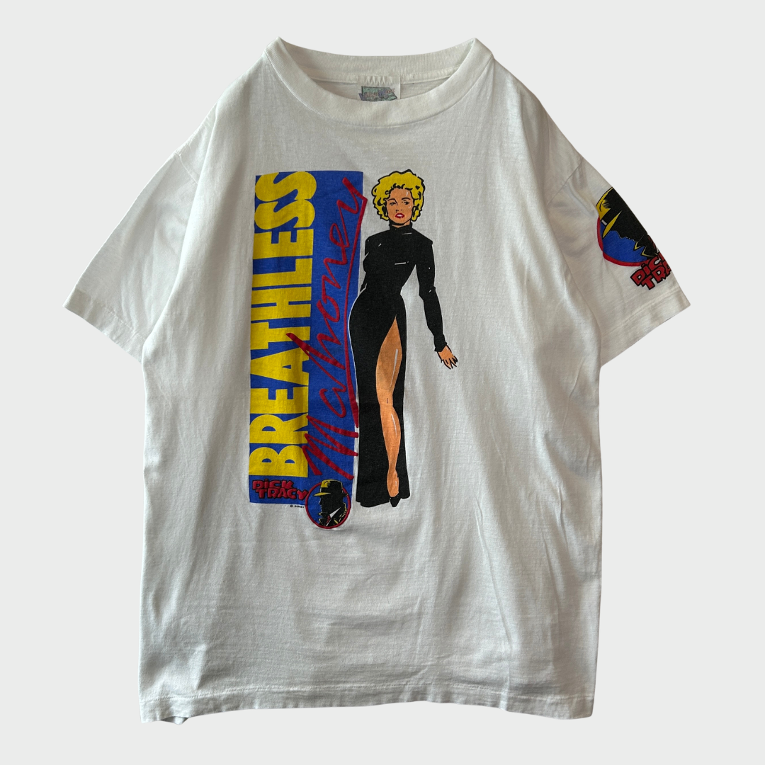 90's Dick Tracy ブレスレス・マホニー Madonna プロモーションTシャツ 白(XL)/B3050T-SO