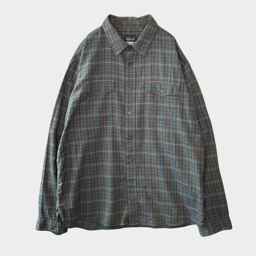 00's Patagonia パタゴニア "Backshot Shirt" ライトネルシャツ (L)/A8516SH-SO