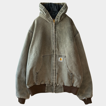90's Carhartt カーハート アクティブジャケット フェード  ブラウン(L)/B3408J-SO