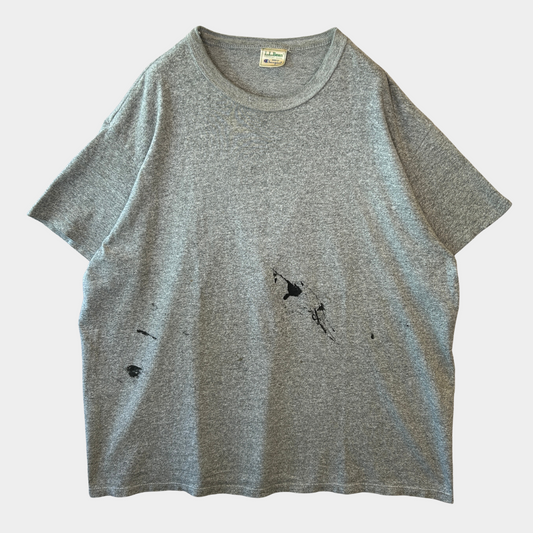 80's L.L.Bean×Champion 88/12 無地Tシャツ ワンツーボディー グレー(XL)/A3956T-SO