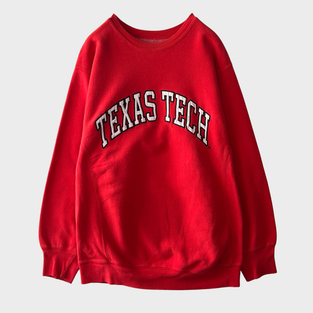 90's STEVE & BARRY'S  "TEXAS TECH" カレッジスウェット 赤(L)/A7891S-SO