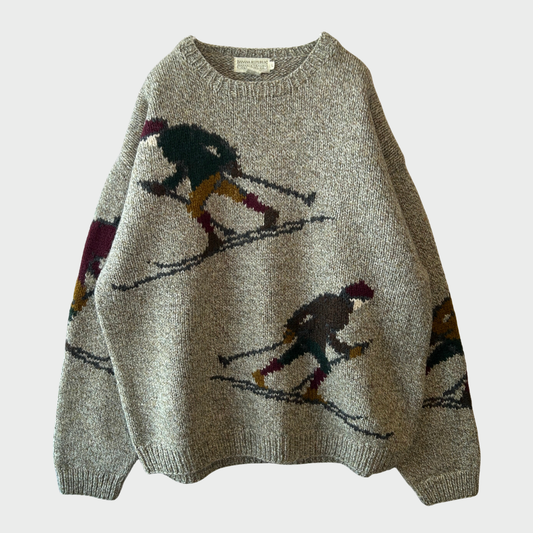 90's Banana Republic バナナリパブリック スキー ウールセーター グレー (XL)/B0593K-SO