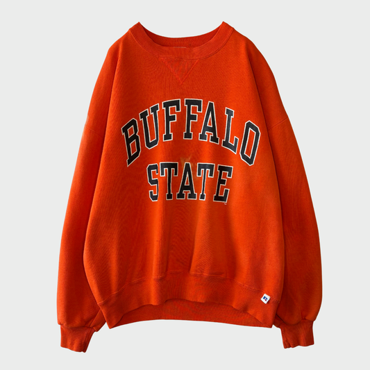 90's Russell Athletic Buffalo State カレッジスウェット オレンジ (XL)/A8843S-SO
