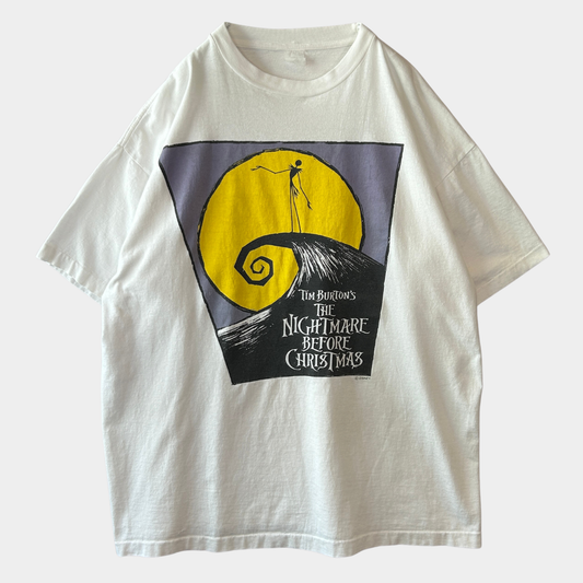 90's Disney ディズニー The Nightmare Before Christmas ナイトメアビフォアクリスマス Tシャツ 白/C0768T-SO