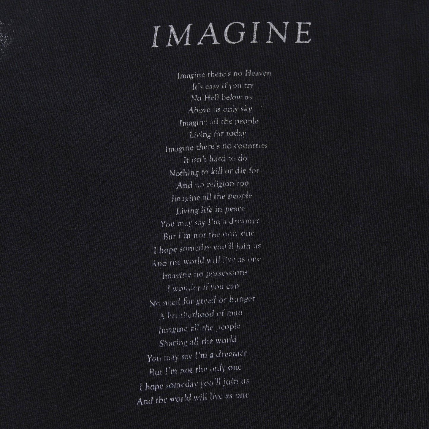 00's Jhon Lennon IMAGINE Tシャツ 黒(L)/A3955T-S