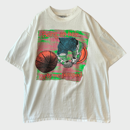 90's ONEITA Being an heir.. Gets me pumped ROMANS 8 : 17 キリスト バスケ メッセージTシャツ 白 (XL)/B2697T-SO