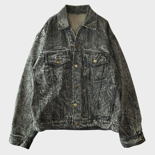 00's Guess ウォッシュ加工 デニムジャケット 黒 (XL)/A8490J-SO