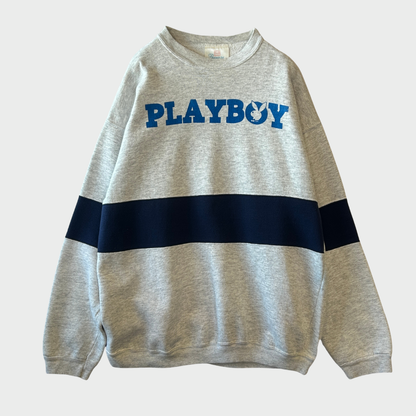 90's Hanes ヘインズ PLAYBOY プレイボーイ プリント スウェット グレー (L) /C0144S-SO
